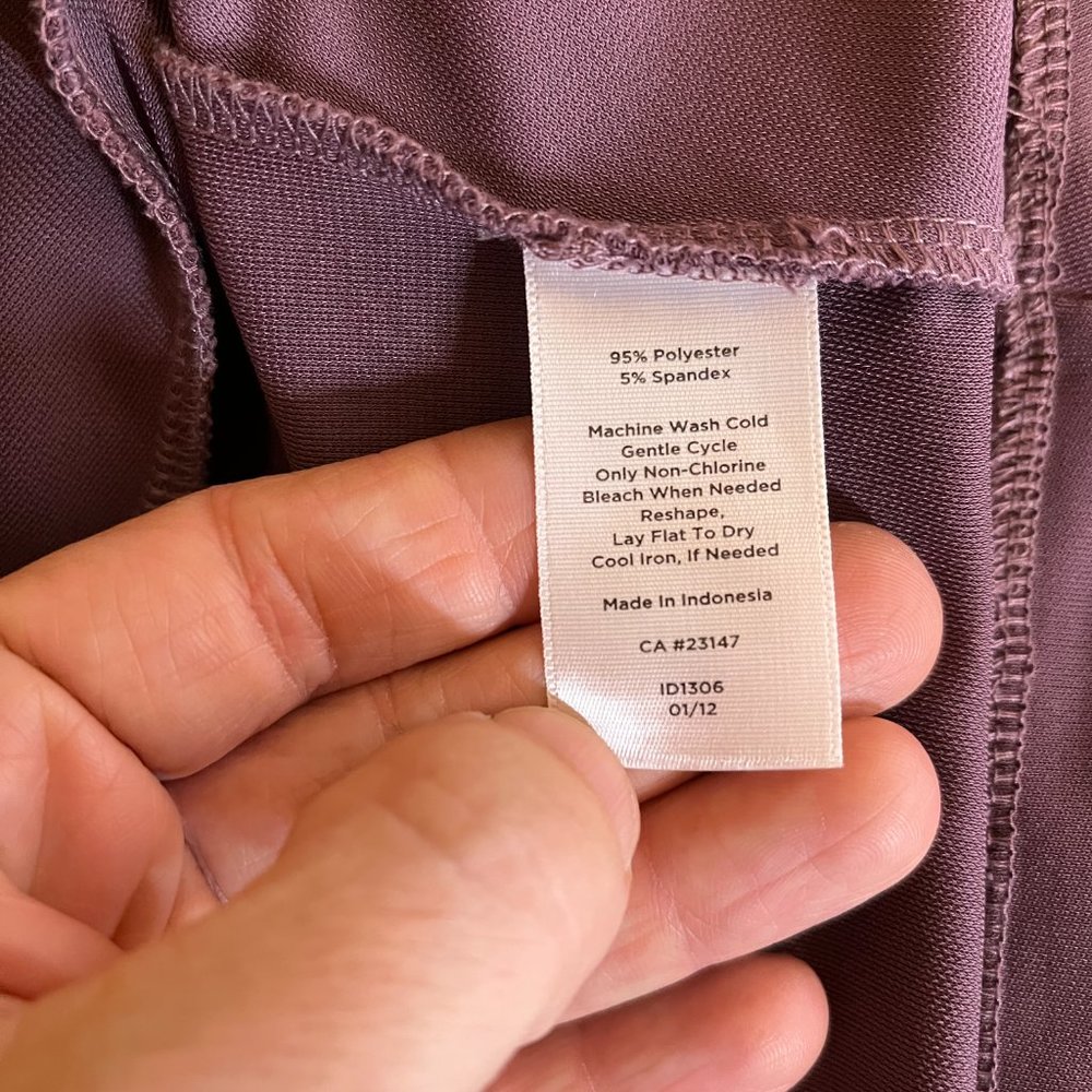 Talbots Size XLP Purple Stretchy Jersey Knit Dress Draped Sleeveless - Picture 8 of 8